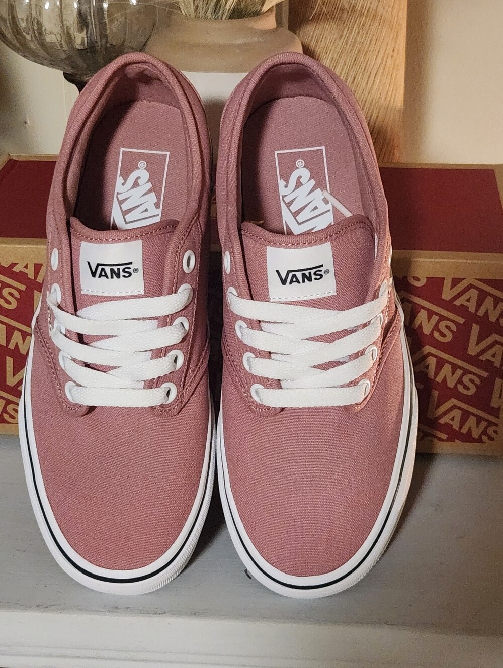 Vans Women’s Canvas Sneaker - Mauve Pink with White Accents